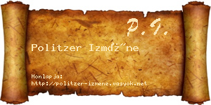 Politzer Izméne névjegykártya